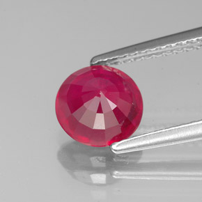 Rubis rouge naturelle coupe roude, 1,67 ct, VS-SI