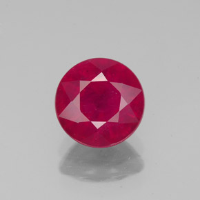 Rubis rouge naturelle coupe roude, 1,89 ct, VS-SI