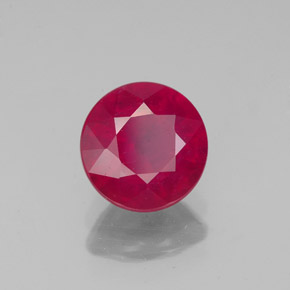 Rubis rouge naturelle coupe roude, 1,89 ct, VS-SI