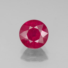 Rubis rouge naturelle coupe roude, 1,66 ct, VS-SI
