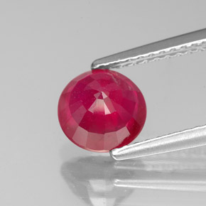Rubis rouge naturelle coupe roude, 1,66 ct, VS-SI