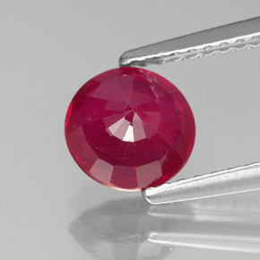 Rubis rouge naturelle coupe roude, 1,50 ct, VS-SI