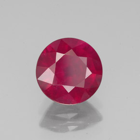 Rubis rouge naturelle coupe roude, 1,82 ct, VS-SI