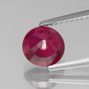 Rubis rouge naturelle coupe roude, 1,82 ct, VS-SI