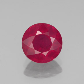 Rubis rouge naturelle coupe roude, 1,89 ct, VS-SI