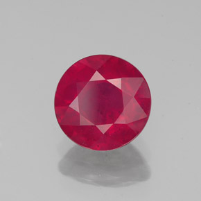 Rubis rouge naturelle coupe roude, 1,89 ct, VS-SI