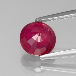 Rubis rouge naturelle coupe roude, 1,89 ct, VS-SI