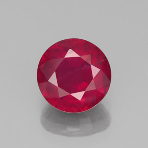 Rubis rouge naturelle coupe roude, 1,85 ct, VS-SI