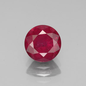 Rubis rouge naturelle coupe roude, 1,65 ct, VS-SI