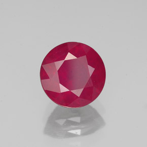 Rubis rouge naturelle coupe roude, 2,00 ct, VS-SI