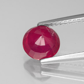 Rubis rouge naturelle coupe roude, 2,00 ct, VS-SI