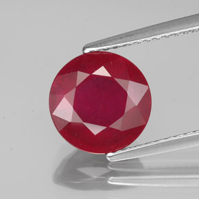 Rubis rouge naturelle coupe roude, 3,53 ct, VS-SI