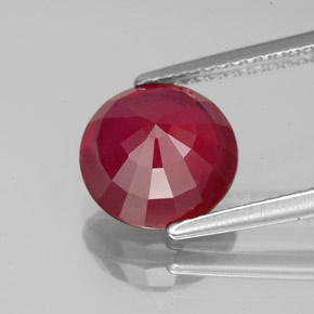 Rubis rouge naturelle coupe roude, 3,53 ct, VS-SI