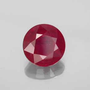 Rubis rouge naturelle coupe roude, 3,31 ct, VS-SI