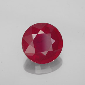 Rubis rouge naturelle coupe roude, 3,29 ct, VS-SI