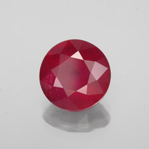 Rubis rouge naturelle coupe roude, 3,38 ct, VS-SI
