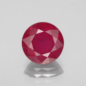 Rubis rouge naturelle coupe roude, 3,46 ct, VS-SI