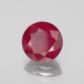Rubis rouge naturelle coupe roude, 3,46 ct, VS-SI