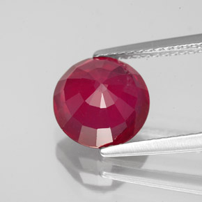 Rubis rouge naturelle coupe roude, 3,46 ct, VS-SI