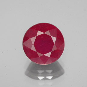 Rubis rouge naturelle coupe roude, 3,79 ct, VS-SI