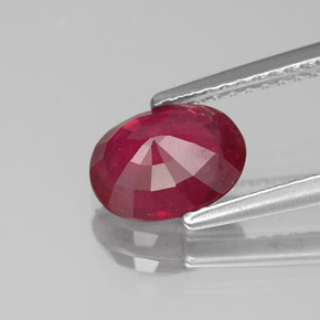 Rubis rouge naturelle coupe ovale, 1,62 ct, VS-SI