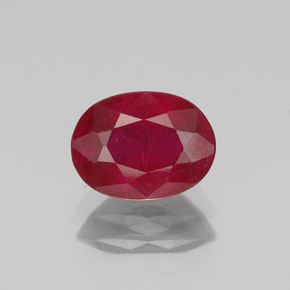 Rubis rouge naturelle coupe ovale, 1,73 ct, SI