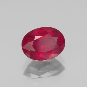 Rubis rouge naturelle coupe ovale, 1,87 ct, VS-SI