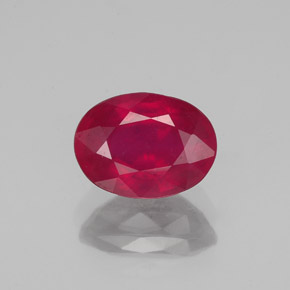 Rubis rouge naturelle coupe ovale, 1,60 ct, VS-SI