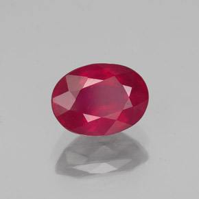 Rubis rouge naturelle coupe ovale, 1,60 ct, VS-SI