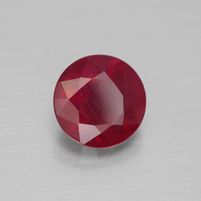 Rubis rouge naturelle coupe roude, 2,86 ct, VS-SI