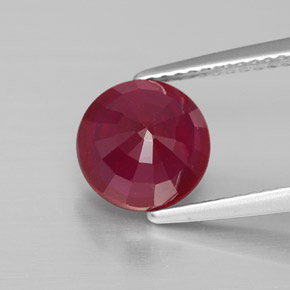 Rubis rouge naturelle coupe roude, 2,86 ct, VS-SI