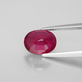 Rubis rouge naturelle coupe ovale, 2,88 ct, VS-SI