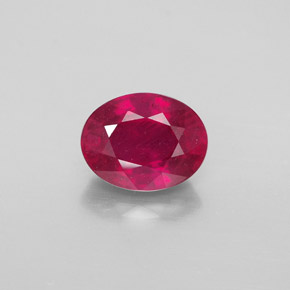 Rubis rouge naturelle coupe ovale, 2,86 ct, VS-SI