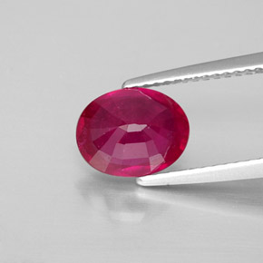 Rubis rouge naturelle coupe ovale, 2,28 ct, VS-SI