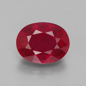 Rubis rouge naturelle coupe ovale, 2,74 ct, VS-SI