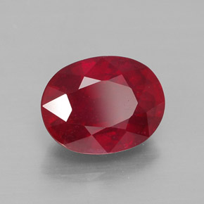 Rubis rouge naturelle coupe ovale, 2,74 ct, VS-SI