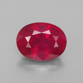 Rubis rouge naturelle coupe ovale, 2,54 ct, VS-SI