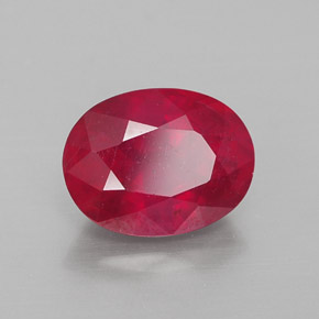 Rubis rouge naturelle coupe ovale, 2,54 ct, VS-SI