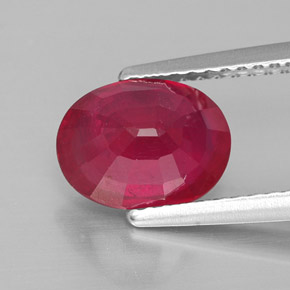 Rubis rouge naturelle coupe ovale, 2,54 ct, VS-SI