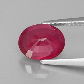 Rubis rouge naturelle coupe ovale, 2,89 ct, VS-SI