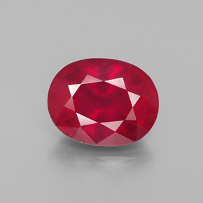Rubis rouge naturelle coupe ovale, 2,52 ct, VS-SI