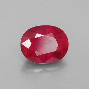 Rubis rouge naturelle coupe ovale, 2,52 ct, VS-SI