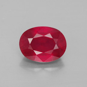 Rubis rouge naturelle coupe ovale, 2,54 ct, VS-SI