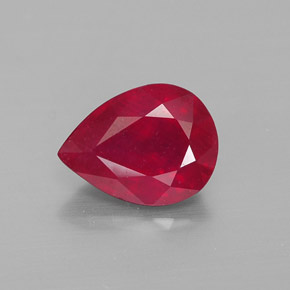 Rubis rouge naturelle en forme de poire, 2,08 ct, VS-SI