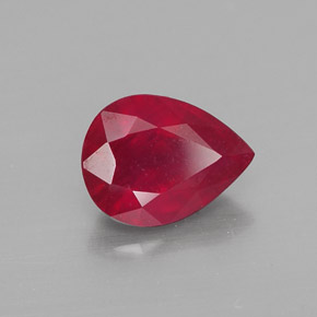Rubis rouge naturelle en forme de poire, 2,08 ct, VS-SI