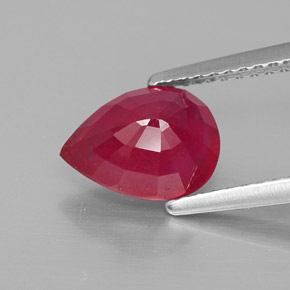 Rubis rouge naturelle en forme de poire, 2,08 ct, VS-SI