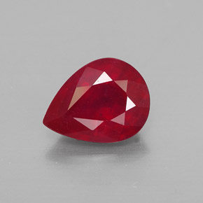 Rubis rouge naturelle en forme de poire, 2,00 ct, VS-SI