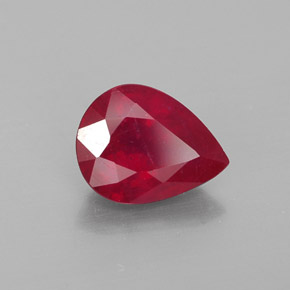 Rubis rouge naturelle en forme de poire, 2,00 ct, VS-SI