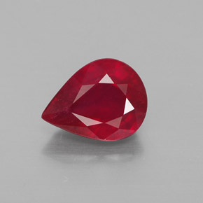 Rubis rouge naturelle en forme de poire, 2,09 ct, VS-SI