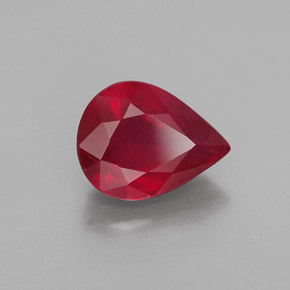 Rubis rouge naturelle en forme de poire, 2,09 ct, VS-SI